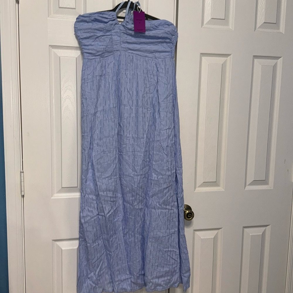 NWT Light Blue Halter Neck Maxi Dress